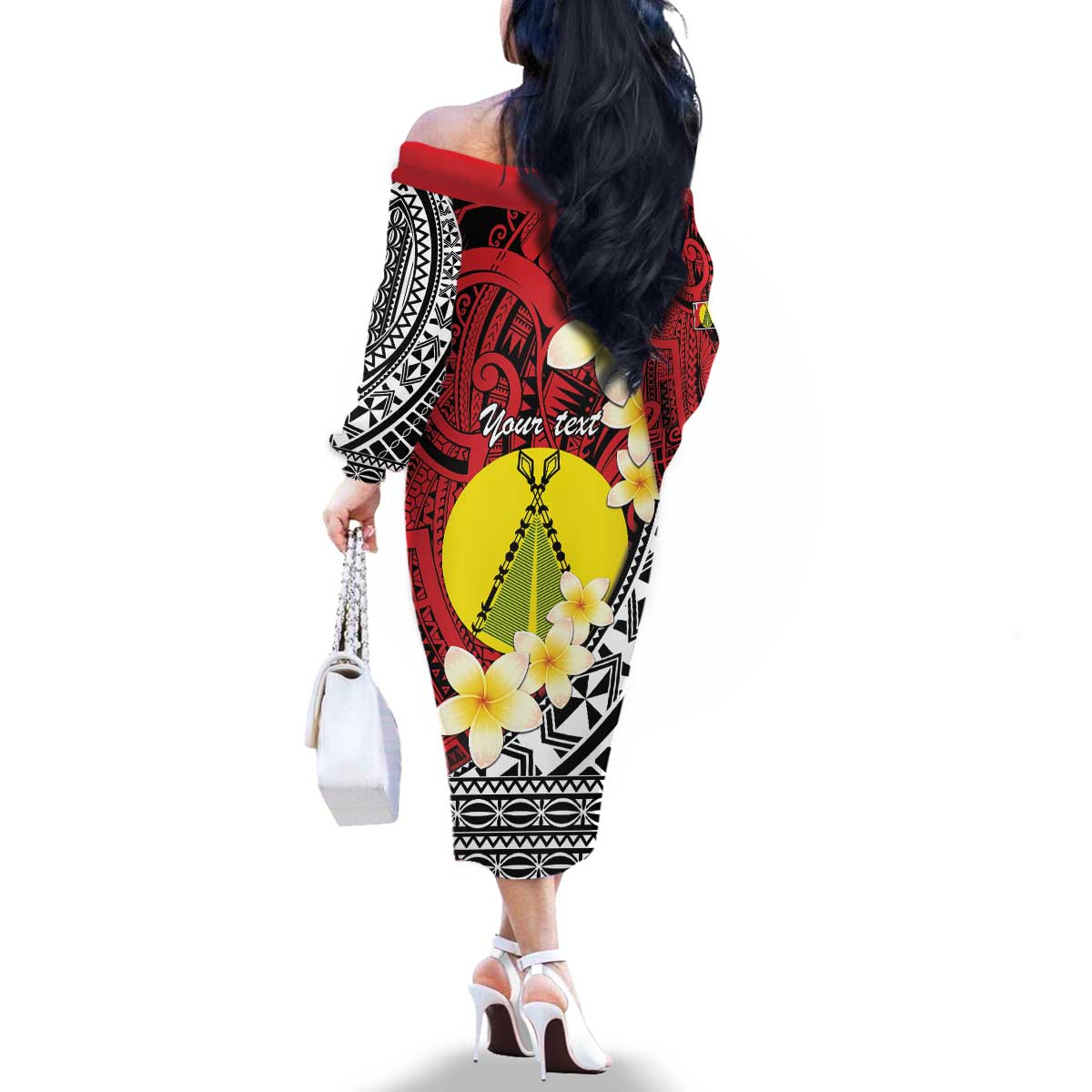 Sigave Chiefdom Wallis and Futuna Personalized Family Matching Off The Shoulder Long Sleeve Dress and Hawaiian Shirt Frangipani Flowers Polynesian Pattern LT9 - Polynesian Pride