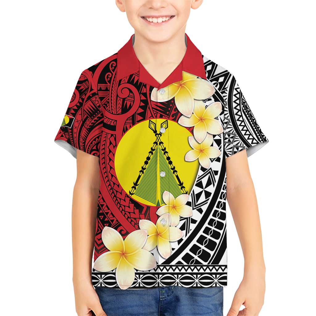 Sigave Chiefdom Wallis and Futuna Personalized Family Matching Off Shoulder Maxi Dress and Hawaiian Shirt Frangipani Flowers Polynesian Pattern LT9 Son's Shirt Red - Polynesian Pride