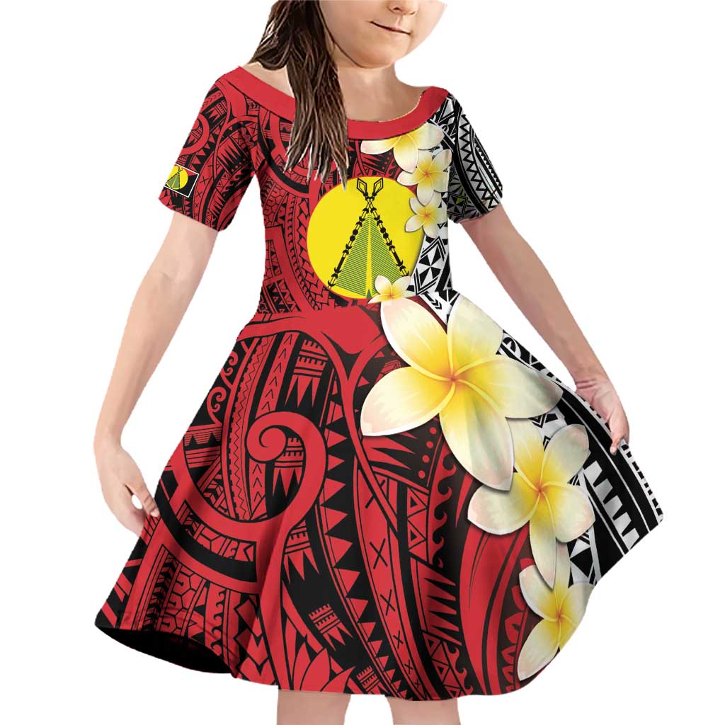 Sigave Chiefdom Wallis and Futuna Personalized Family Matching Off Shoulder Short Dress and Hawaiian Shirt Frangipani Flowers Polynesian Pattern LT9 Daughter's Dress Red - Polynesian Pride