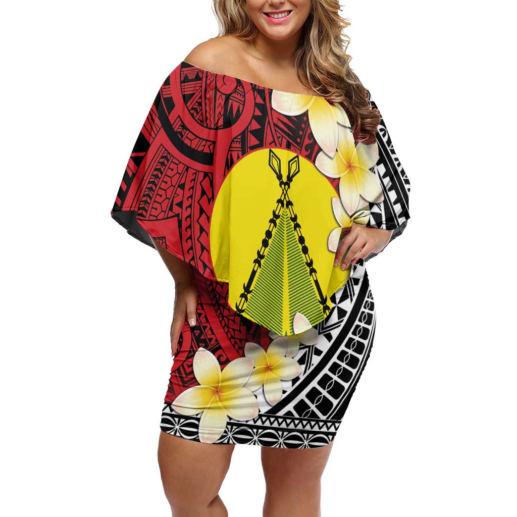 Sigave Chiefdom Wallis and Futuna Personalized Family Matching Off Shoulder Short Dress and Hawaiian Shirt Frangipani Flowers Polynesian Pattern LT9 Mom's Dress Red - Polynesian Pride