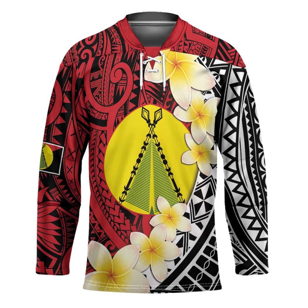 Sigave Chiefdom Wallis and Futuna Personalized Hockey Jersey Frangipani Flowers Polynesian Pattern - Polynesian Pride