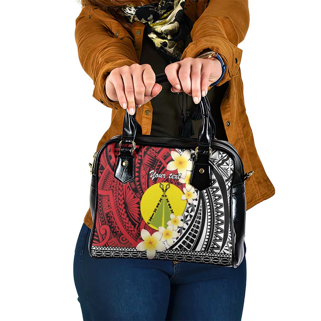 Sigave Chiefdom Wallis and Futuna Personalized Shoulder Handbag Frangipani Flowers Polynesian Pattern