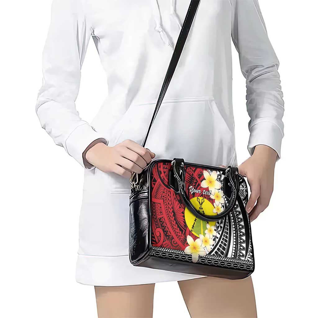 Sigave Chiefdom Wallis and Futuna Personalized Shoulder Handbag Frangipani Flowers Polynesian Pattern