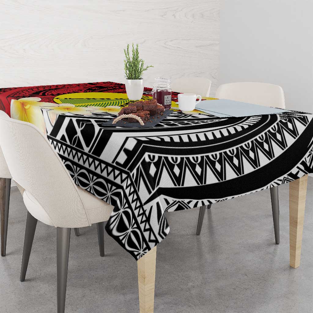Sigave Chiefdom Wallis and Futuna Personalized Tablecloth Frangipani Flowers Polynesian Pattern