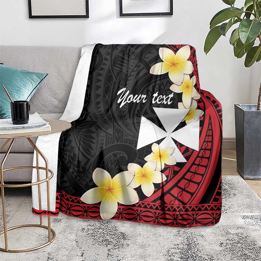 Uvea Chiefdom Wallis and Futuna Personalized Blanket Frangipani Flowers Polynesian Pattern LT9 - Polynesian Pride