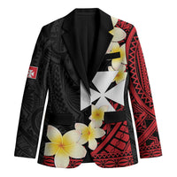 Uvea Chiefdom Wallis and Futuna Personalized Blazer Frangipani Flowers Polynesian Pattern LT9 Unisex Red - Polynesian Pride