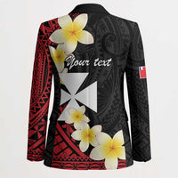 Uvea Chiefdom Wallis and Futuna Personalized Blazer Frangipani Flowers Polynesian Pattern LT9 - Polynesian Pride