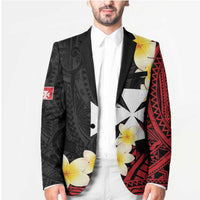 Uvea Chiefdom Wallis and Futuna Personalized Blazer Frangipani Flowers Polynesian Pattern LT9 - Polynesian Pride