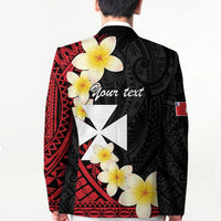 Uvea Chiefdom Wallis and Futuna Personalized Blazer Frangipani Flowers Polynesian Pattern LT9 - Polynesian Pride