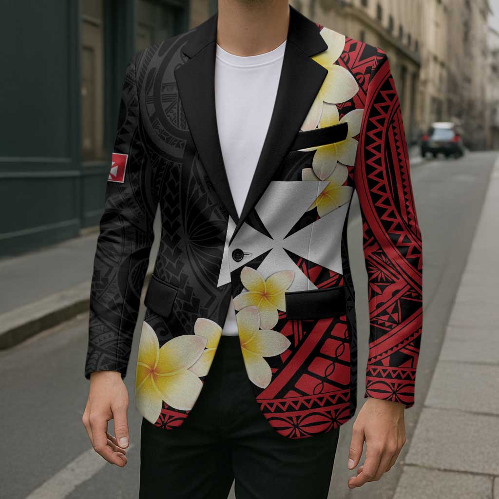 Uvea Chiefdom Wallis and Futuna Personalized Blazer Frangipani Flowers Polynesian Pattern LT9 - Polynesian Pride