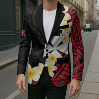 Uvea Chiefdom Wallis and Futuna Personalized Blazer Frangipani Flowers Polynesian Pattern LT9 - Polynesian Pride