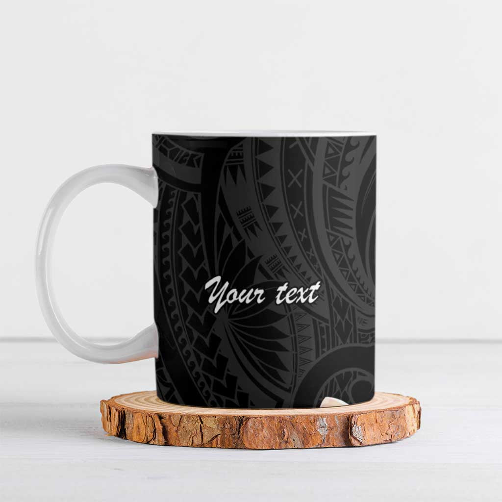 Uvea Chiefdom Wallis and Futuna Personalized Ceramic Mug Frangipani Flowers Polynesian Pattern - Polynesian Pride