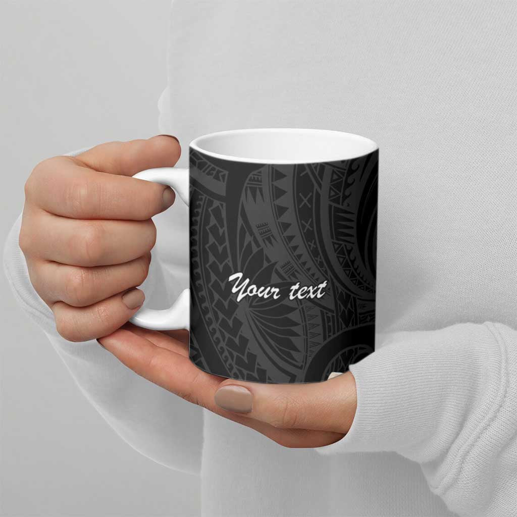 Uvea Chiefdom Wallis and Futuna Personalized Ceramic Mug Frangipani Flowers Polynesian Pattern - Polynesian Pride