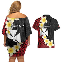 Uvea Chiefdom Wallis and Futuna Personalized Couples Matching Off Shoulder Short Dress and Hawaiian Shirt Frangipani Flowers Polynesian Pattern LT9 - Polynesian Pride
