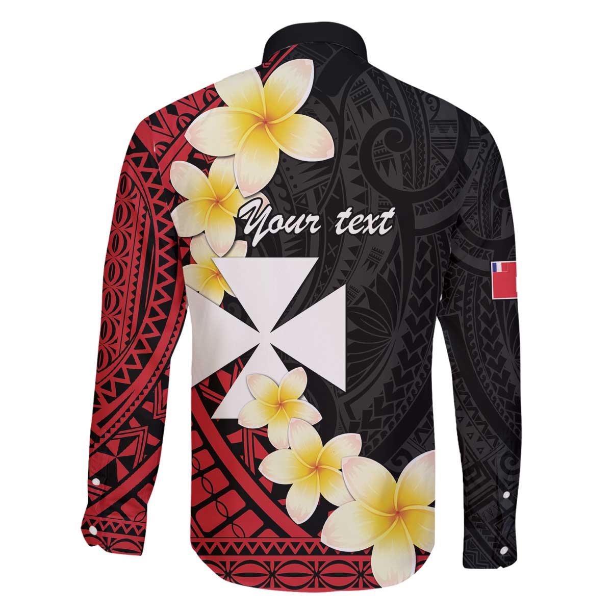 Uvea Chiefdom Wallis and Futuna Personalized Family Matching Off The Shoulder Long Sleeve Dress and Hawaiian Shirt Frangipani Flowers Polynesian Pattern LT9 - Polynesian Pride