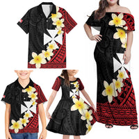 Uvea Chiefdom Wallis and Futuna Personalized Family Matching Off Shoulder Maxi Dress and Hawaiian Shirt Frangipani Flowers Polynesian Pattern LT9 - Polynesian Pride