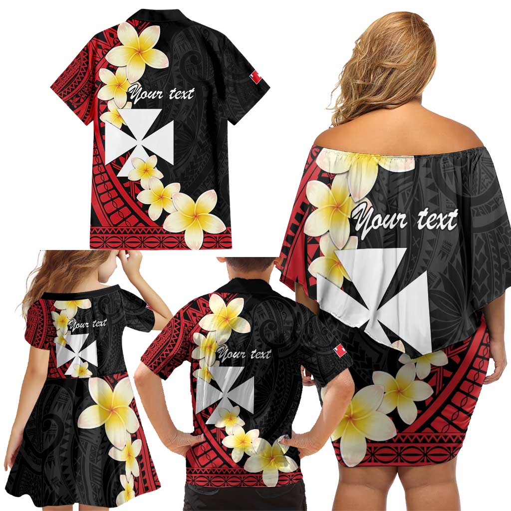Uvea Chiefdom Wallis and Futuna Personalized Family Matching Off Shoulder Short Dress and Hawaiian Shirt Frangipani Flowers Polynesian Pattern LT9 - Polynesian Pride