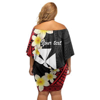 Uvea Chiefdom Wallis and Futuna Personalized Family Matching Off Shoulder Short Dress and Hawaiian Shirt Frangipani Flowers Polynesian Pattern LT9 - Polynesian Pride