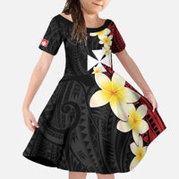 Uvea Chiefdom Wallis and Futuna Personalized Family Matching Tank Maxi Dress and Hawaiian Shirt Frangipani Flowers Polynesian Pattern LT9 Daughter's Dress Red - Polynesian Pride