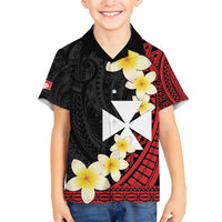 Uvea Chiefdom Wallis and Futuna Personalized Family Matching Tank Maxi Dress and Hawaiian Shirt Frangipani Flowers Polynesian Pattern LT9 Son's Shirt Red - Polynesian Pride