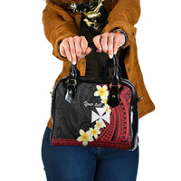 Uvea Chiefdom Wallis and Futuna Personalized Shoulder Handbag Frangipani Flowers Polynesian Pattern LT9 One Size Red - Polynesian Pride