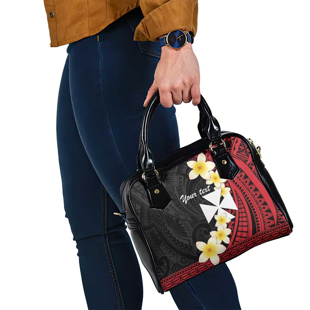 Uvea Chiefdom Wallis and Futuna Personalized Shoulder Handbag Frangipani Flowers Polynesian Pattern LT9 - Polynesian Pride