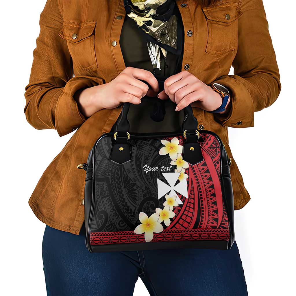 Uvea Chiefdom Wallis and Futuna Personalized Shoulder Handbag Frangipani Flowers Polynesian Pattern LT9 - Polynesian Pride