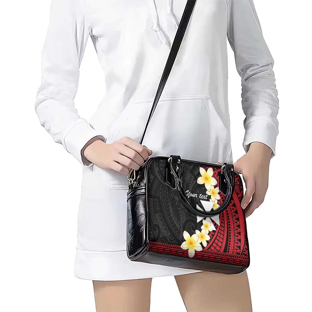 Uvea Chiefdom Wallis and Futuna Personalized Shoulder Handbag Frangipani Flowers Polynesian Pattern LT9 - Polynesian Pride