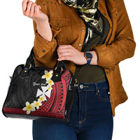 Uvea Chiefdom Wallis and Futuna Personalized Shoulder Handbag Frangipani Flowers Polynesian Pattern LT9 - Polynesian Pride
