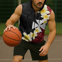 Uvea Chiefdom Wallis and Futuna Personalized Sleeveless Zip Hoodie Frangipani Flowers Polynesian Pattern - Polynesian Pride
