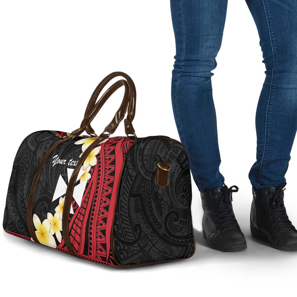 Uvea Chiefdom Wallis and Futuna Personalized Travel Bag Frangipani Flowers Polynesian Pattern - Polynesian Pride