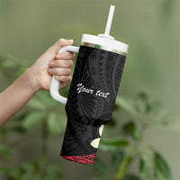 Uvea Chiefdom Wallis and Futuna Personalized Tumbler With Handle Frangipani Flowers Polynesian Pattern