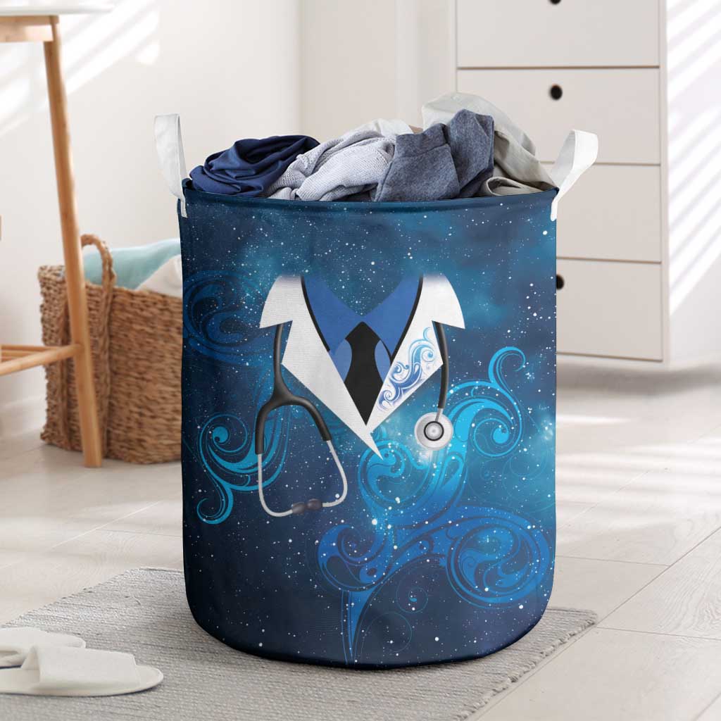 New Zealand Nurses RN Laundry Basket Galaxy Stethoscope Maori Motif