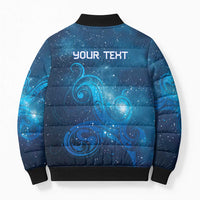 New Zealand Nurses RN Personalised Bomber Puffer Jacket Galaxy Stethoscope Maori Motif LT9 - Polynesian Pride