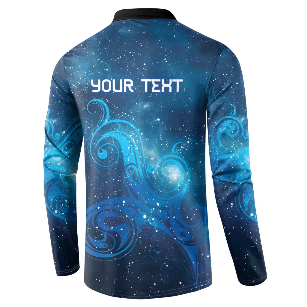 New Zealand Nurses RN Personalised Button Sweatshirt Galaxy Stethoscope Maori Motif