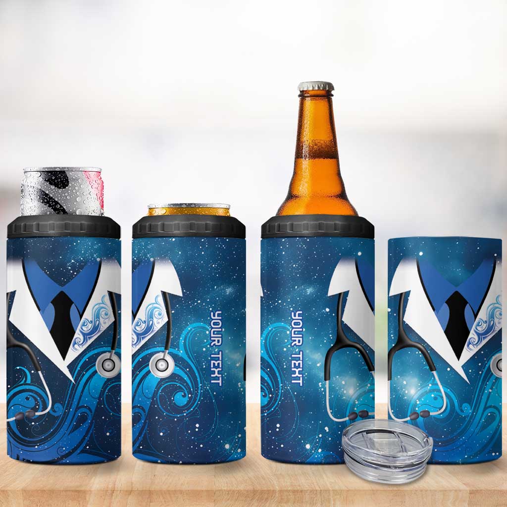 New Zealand Nurses RN Personalised 4 in 1 Can Cooler Tumbler Galaxy Stethoscope Maori Motif LT9 - Polynesian Pride
