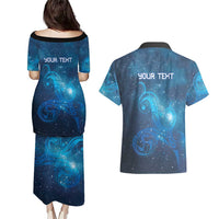 New Zealand Nurses RN Personalised Couples Matching Puletasi and Hawaiian Shirt Galaxy Stethoscope Maori Motif LT9 - Polynesian Pride