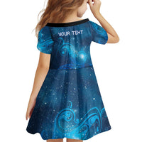 New Zealand Nurses RN Personalised Family Matching Off The Shoulder Long Sleeve Dress and Hawaiian Shirt Galaxy Stethoscope Maori Motif LT9 - Polynesian Pride