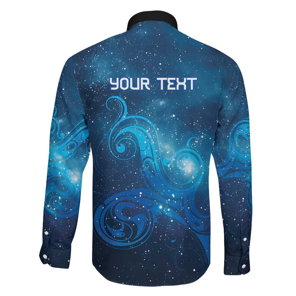 New Zealand Nurses RN Personalised Family Matching Off Shoulder Short Dress and Hawaiian Shirt Galaxy Stethoscope Maori Motif LT9 - Polynesian Pride