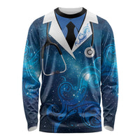 New Zealand Nurses RN Personalised Long Sleeve Shirt Galaxy Stethoscope Maori Motif