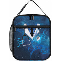 New Zealand Nurses RN Lunch Bag Galaxy Stethoscope Maori Motif LT9 10.2 × 8.3 × 4.3 inch Blue - Polynesian Pride