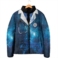 New Zealand Nurses RN Personalised Padded Jacket Galaxy Stethoscope Maori Motif LT9 - Polynesian Pride