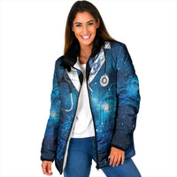 New Zealand Nurses RN Personalised Padded Jacket Galaxy Stethoscope Maori Motif LT9 Women Galaxy - Polynesian Pride