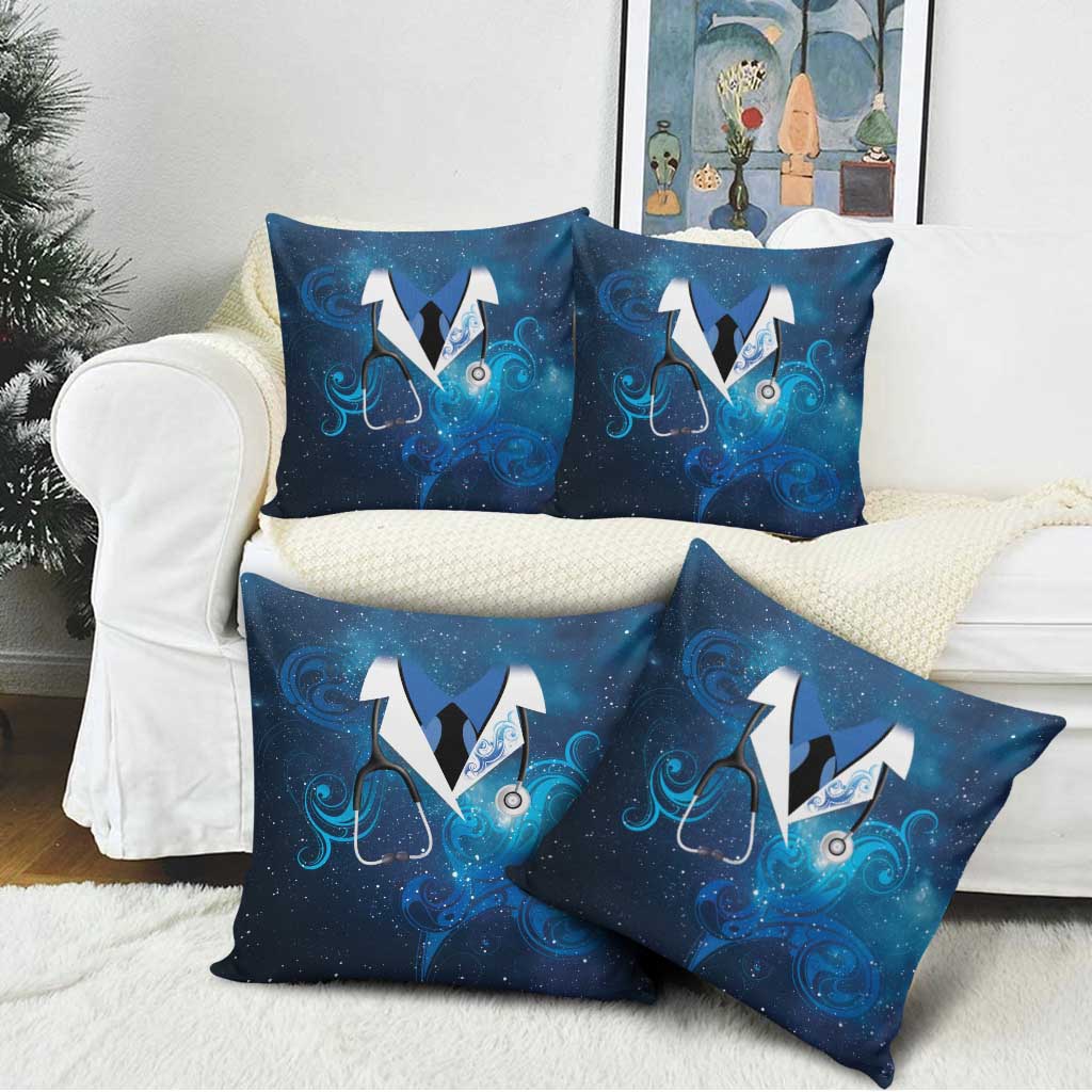 New Zealand Nurses RN Pillow Cover Galaxy Stethoscope Maori Motif