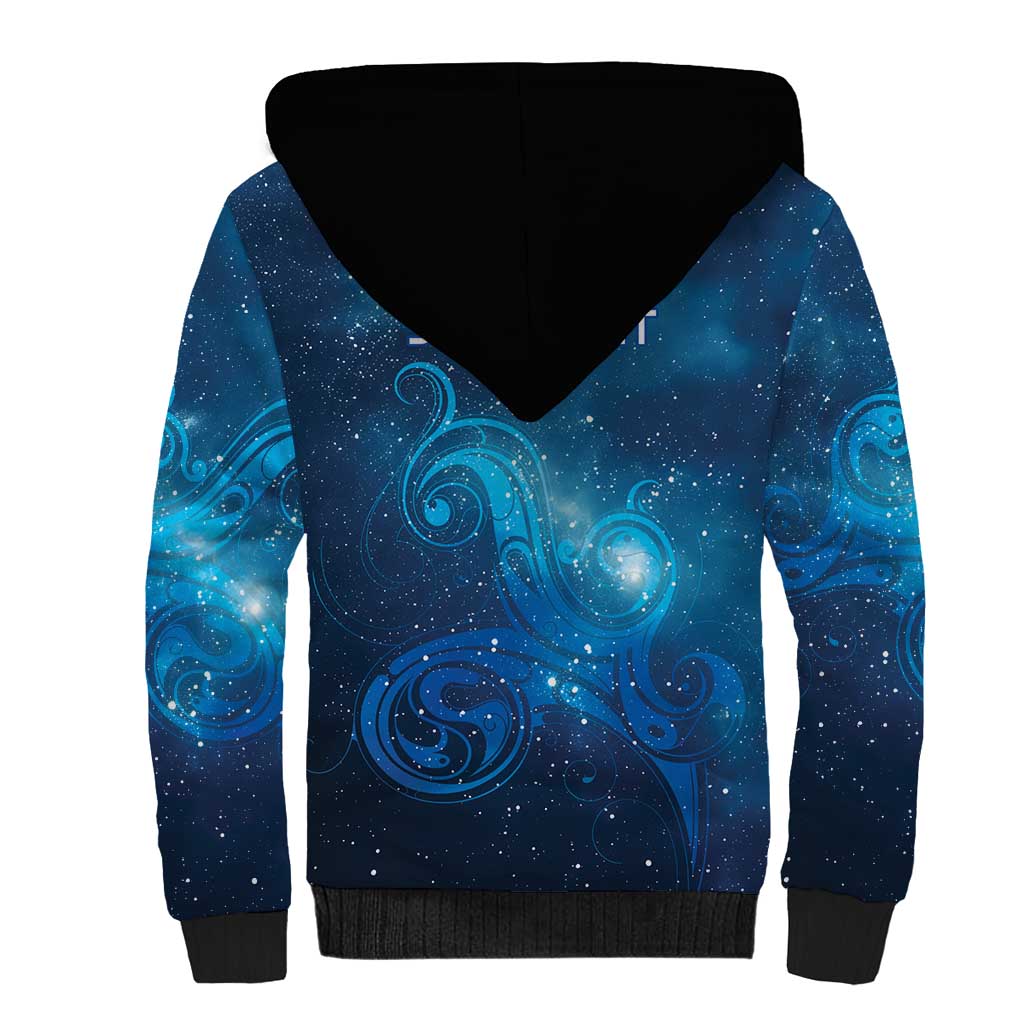 New Zealand Nurses RN Personalised Sherpa Hoodie Galaxy Stethoscope Maori Motif LT9 - Polynesian Pride