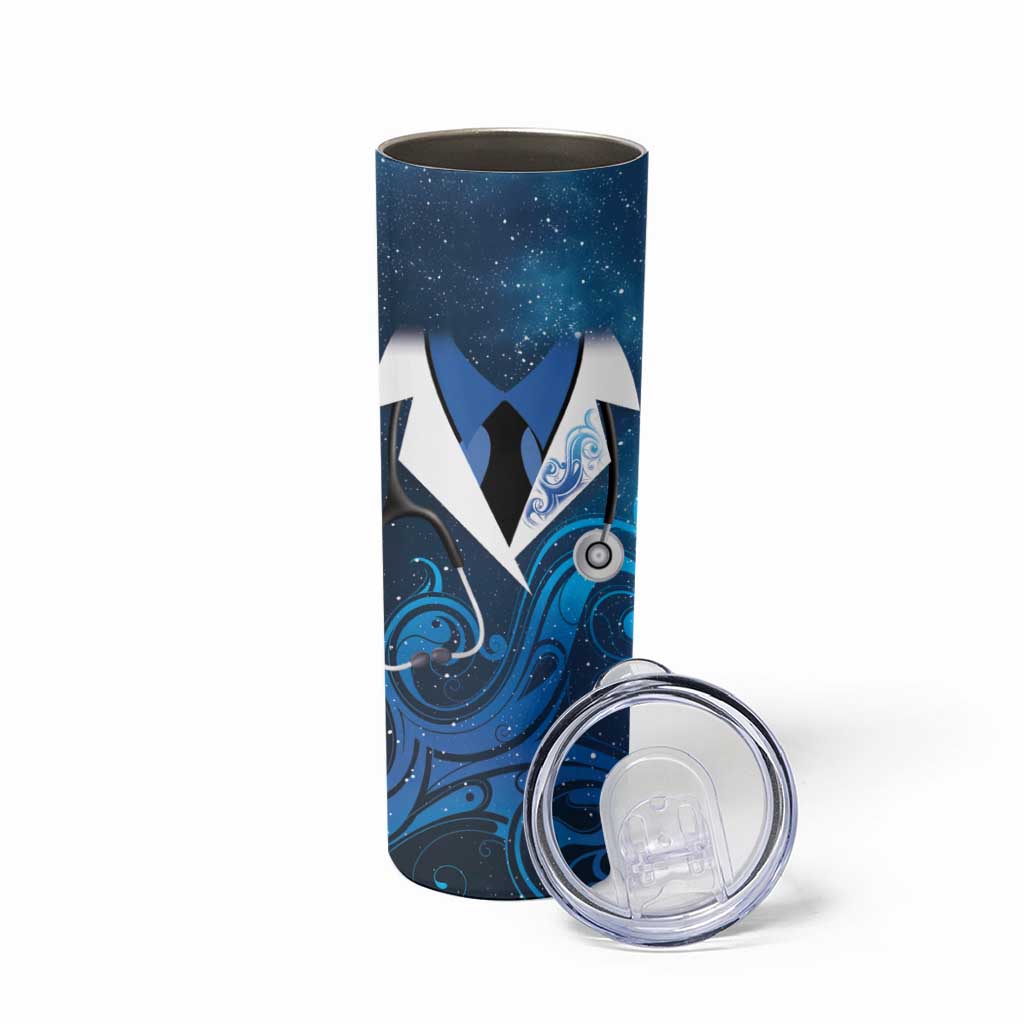 New Zealand Nurses RN Personalised Skinny Tumbler Galaxy Stethoscope Maori Motif LT9 - Polynesian Pride