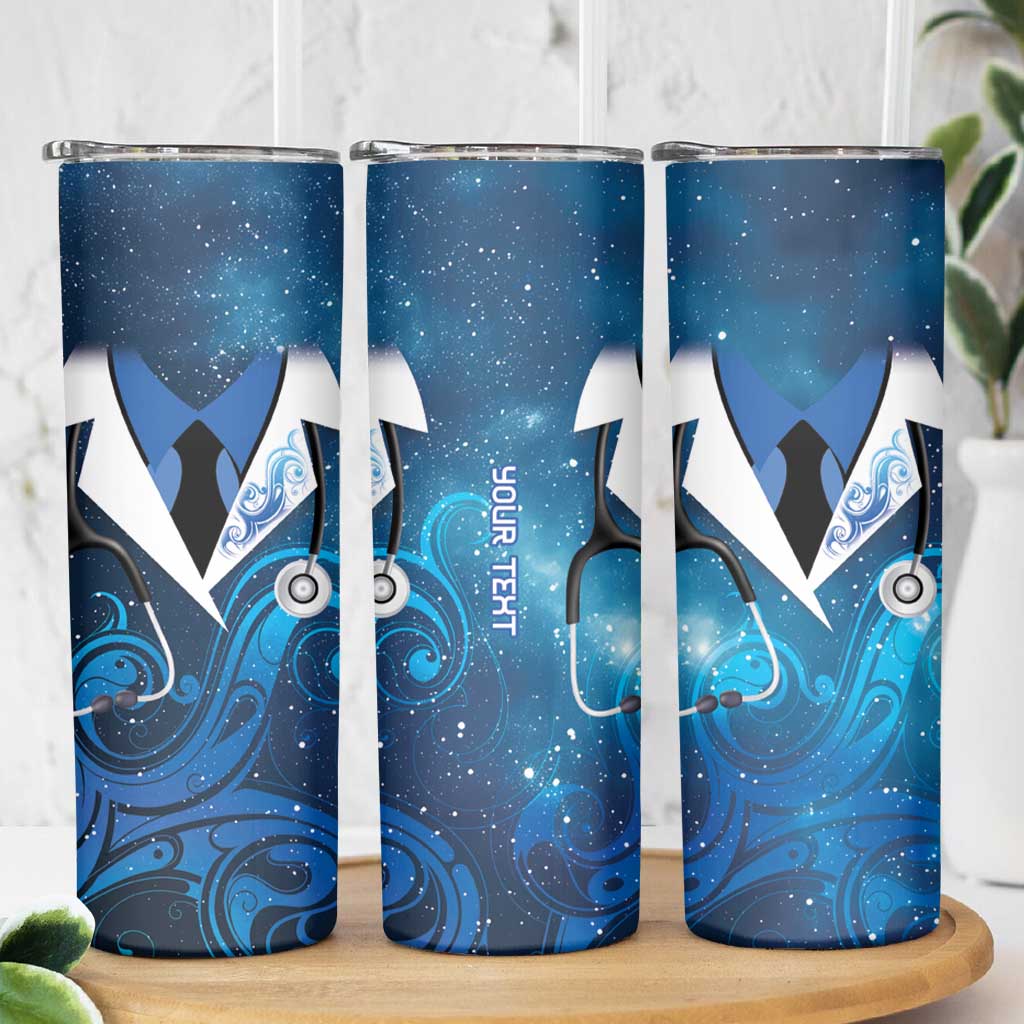 New Zealand Nurses RN Personalised Skinny Tumbler Galaxy Stethoscope Maori Motif LT9 - Polynesian Pride