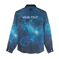 New Zealand Nurses RN Personalised Women Casual Shirt Galaxy Stethoscope Maori Motif LT9 - Polynesian Pride