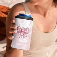 New Zealand Nurses RN Personalised 4 in 1 Can Cooler Tumbler Pink Stethoscope Coquette Bow Maori Motif LT9 - Polynesian Pride