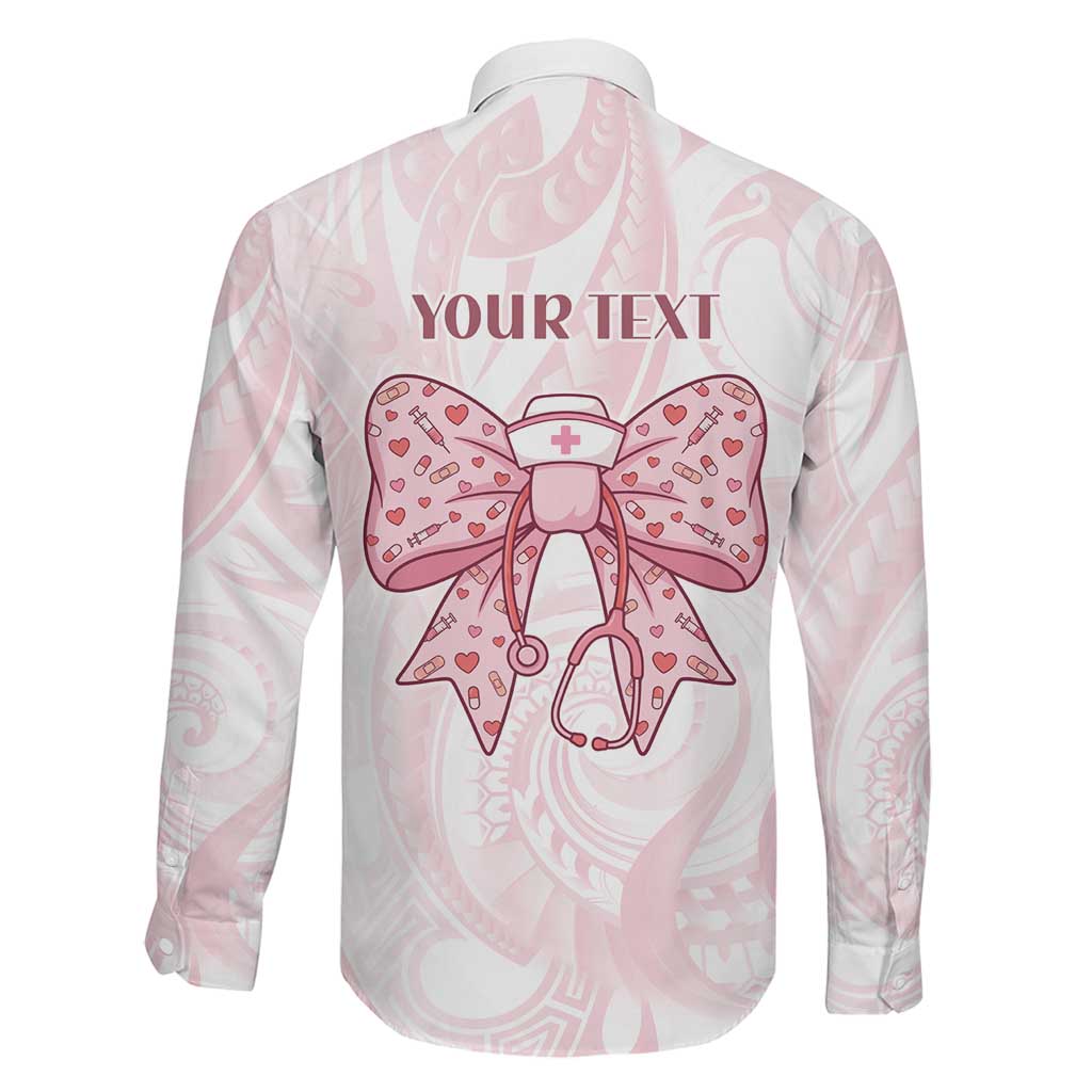 New Zealand Nurses RN Personalised Family Matching Mermaid Dress and Hawaiian Shirt Pink Stethoscope Coquette Bow Maori Motif LT9 - Polynesian Pride